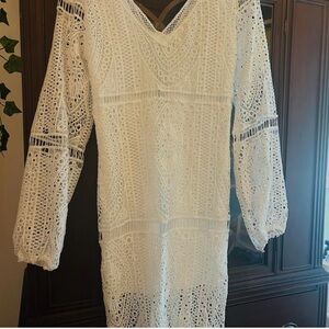 Elegant White Lace Dress